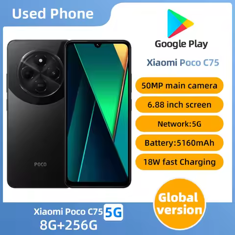 Xiaomi POCO C75 4g RAM 8GB ROM 256GB 50MP 6.88in 1640*720PX 120HZ refresh rate 5160mAh Used Phone