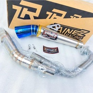 Zainez Conical Open Exhaust Pipe TMX 125/155 Bajaj CT100/125 Raider 150 Carb/Fi Big Elbow +Canister