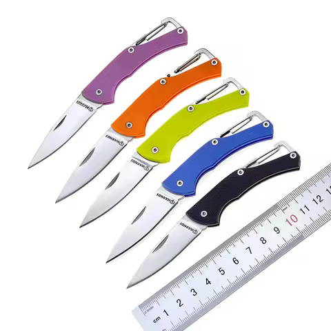 Harnds Lark Folding Pocket Knife 8Cr14MoV Blade G10 Handle Outdoor Cutting Tool Mini Keychain Knife 