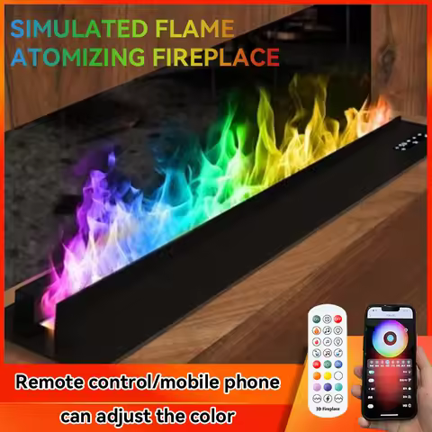 New Water Electric Fireplace Mist Fireplace Embedded Realistic Mist Flame Remote Control APP Interio