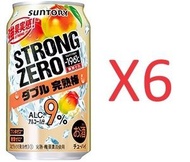 三得利-STRONG ZERO 0糖梅子酒雞尾酒 / 果酒 (酒精度 9%) 350ml X6[平行進口] 222861