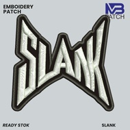 WHITE SLANK EMBROIDERY PATCH WITH BLACK LIST V2 EMBROIDERY LOGO - MB-373