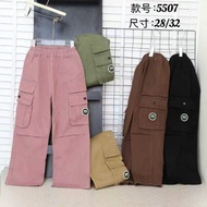 SJ KIDS Wholesale/ 5507 Girls' colored cargo pants 8-12 years / price per 5 pieces