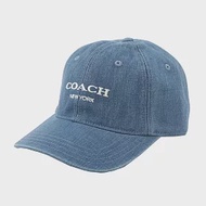 COACH 刺繡標誌棉質棒球帽 (XS-S)(牛仔藍)