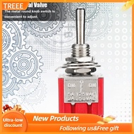 Treee 3PDT Latching Mini Toggle Switch 5-Pack 3 Position On/Off 9 Pin