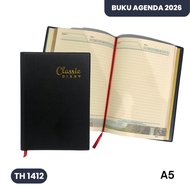 Classic Diary Agenda Book 2026 1412 Classic A5 Size Agenda Book Black - SHESB