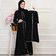 NEW JUBAH ABAYA KAMI SULAM 2 LAYER jubah budak MATERIAL CEY PLAIN ADA SIDE POCKET ZIP DEPAN (20002)