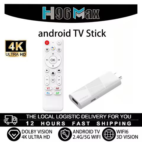 New H96 MAX RK3518 Android 14 TV Stick 4K Ultra HD WiFi Bluetooth Portable Streaming Device For Home