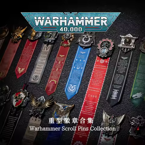 Genuine Starforged Warhammer 40K Chapter Scroll Pin Collection Adeptus Mechanicus Heavy Emblem Badge