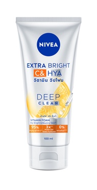 Nivea Extra Bright C&Hya Wash Foam 100 ML นีเวีย ไบรท์ ซี&ไฮยา วอชโฟม 100 มล.