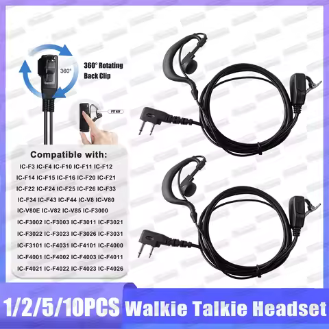 Headphone for ICOM Radio IC-F22S Headset with Mic PTT Compatible with IC-V85 IC-V82 IC-F3002 IC-F402