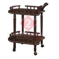 SSTR1/2 TIER WOODEN TROLLEY / KITCHEN CART/ WINE CART