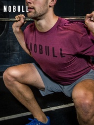 J.LINDEBERG Titleist FootJoy Korean ♧✗ NOBULL เสื้อยืดผู้ชายไวน์แดง Crossfit ที่ครอบคลุมการฝึกอบรมแขนสั้น squat ฟิตเนสวิ่งความชื้น wicking
