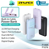 Awei P106K 10000mAh Powerbank 22.5W Fast Charging Power Bank Awei P107K 20000mAh Powerbank Awei Powe