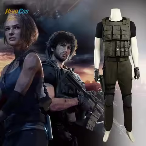 Resident Evil 3 Remake Carlos Cosplay Costume Anime Suits Party Role Play Outfits Halloween Dress Un