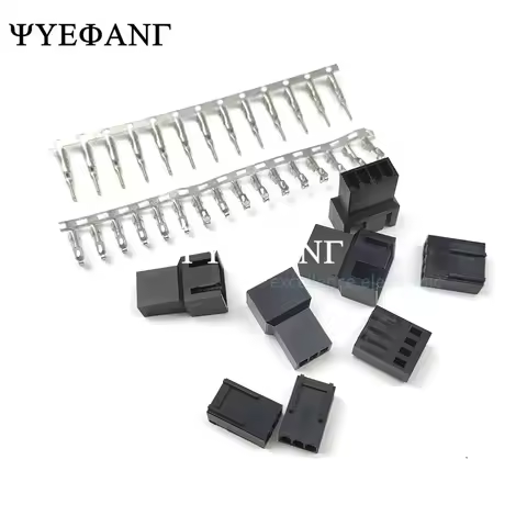 10sets 2540 3+1P KF2510 3P Male Female Housing Connector Black with Metal Terminal Pins 4pin 2.54mm 