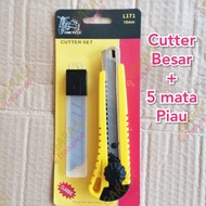 pisau cutter besar set plus 5 mata pisau cuter