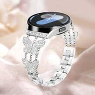 Silver Metal Butterfly Chain Adjustable Smart Watch Band Compatible With Samsung Galaxy Watch 4/5 40