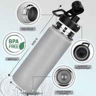 Stainless Steel Water Bottle, 500ml/18oz BPA Free Double Walled 8 Hot 18 Cold Leak Proof Thermal Ins