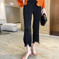 ◊☍ Aiden001 -One Size Autumn Spring Summer Pleated Ins Style Slim-Fit Tassel Straight-Leg Cropped Tr