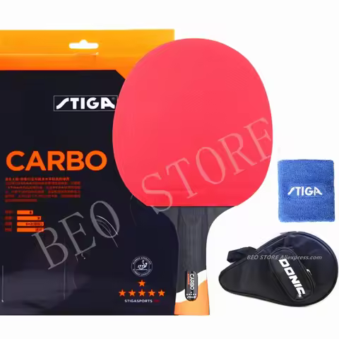 STIGA 6 Star Racket Offensive Professional Carbon Pimples In Rubber Original Stiga Table Tennis Rack
