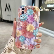 HP Phone Case For VIVO Y72 5G Y52 5G Y75s 5G Case Phone Case Pearl Flower Pattern Cream Case Silicon