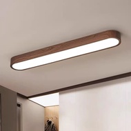 Long Wood Grain Ceiling Light Entrance Walkway Light Chinese Style Foyer Ceiling Light Balcony Entra
