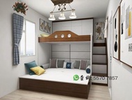 🍬🍭全屋家具度身訂製	大衣櫃家具衣櫃訂造定做睡房電動油壓床訂做上下床Perubahan tersendiri