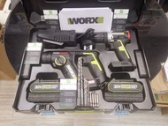 (香港WORX威克士總代理行貨) WORX 威克士 WU938 20V 無碳刷輕裝油壓鑽+無刷雙速電鑽 - Combo Kit(Rotary Hammer Drill+Driver Drill)