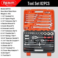 REAIM Tool Set Hand tool set 82/85/187 PCS Tools Set For Motorcycle Car Socket Torque Wrench Tool So