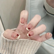 Thai Shop Fashion Nails False French Style Flash Drill Nail Art [DD285]