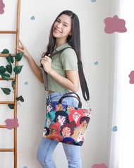 [NEW ARRIVAL✨] SOVLO - KYLIE GIRL POWER SLING BAG - TOTEBAG WANITA KULIAH CEWEK KANVAS - STYLISH | R