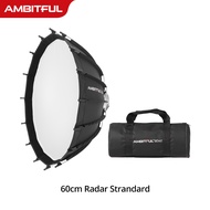 AMBITFUL 60cm/80cm 23.6inch 31.4inch สตูดิโอเงินมุมกว้างจานความงาม Honeycomb Grid Bowens Mount สำหรั