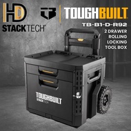TOUGHBUILT STACKTECH Locking 2 Drawer Rolling Tool Box TB-B1-D-R92 / Heavy Duty Rolling Drawer Tool 