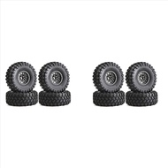 (LAWC) 8PCS 135mm Metal 2.2 Beadlock Wheel Rim Tire Set for 1/10 RC Crawler Car Axial SCX10 Wraith C
