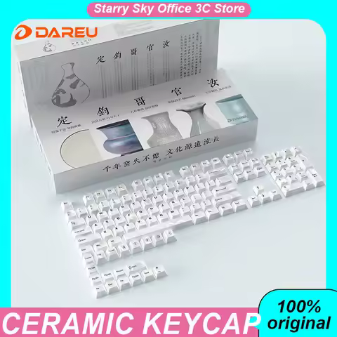 Dareu A75 He Mechanical Keyboard Ceramic Keycaps Smooth Glazed Surface 123keys Durable Custom Gaming