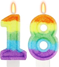 Rainbow Candles for Birthday Cakes, Rainbow Themed Cake Topper, Rainbow Birthday Party Decorations, 