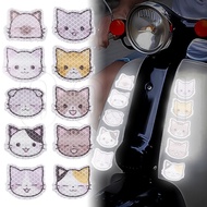 Cartoon Cat Reflective Car Stickers - Personalised Decorative Decals - Automobile Exterior Decoration - For Electric Car Helmet Motor Cycle - Anit-Scratches Warning Self-adhesion