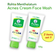 Rohto Mentholatum Acnes Cream Face Wash Foam 130g 2 items Set Facial Cleanser Acne Care Pore Care
