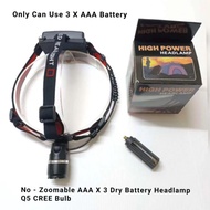 AAA X3 Dry Battery NO- Zoomable Head-Lamp ( White Light )