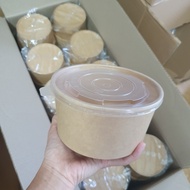 Set 50 tô giấy size 750ml - 1.000ml kèm nắp - An toàn vệ sinh thực phẩm