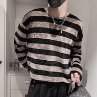 Men's Long-Sleeve Striped Casual Autumn Streetwear