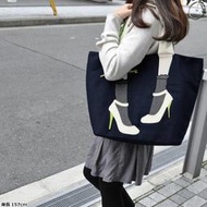 現貨~Coco馬日本代購~日本親自帶回 Mis Zapatos 高跟鞋 帆布包 購物袋 側背包 手提袋 肩背包 藍色