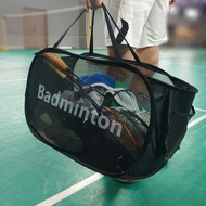 Straw Straw grid badminton mesh bag Folding storage porta Four grid badminton mesh bag Folding stora