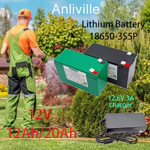 12V 12Ah 20Ah 18650 lithium battery pack built-in 10A 20A sprayer, surveillance camera battery, back