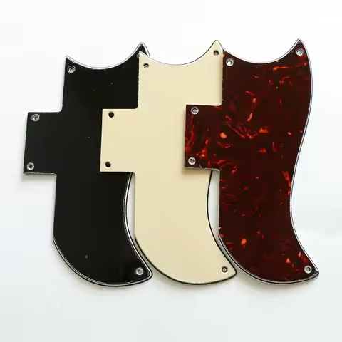 Vintage Cream 1/2 size SG guitar pickguard for LP/SG guitars In Black Tortoise Colors With Screws
