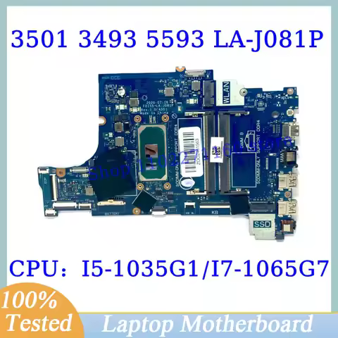 For DELL 3501 3493 5593 CN-01VFDK CN-01J5TX CN-047MF0 CN-0G8NCD CN-0G9RW0 With I5/I7 CPU LA-J081P La