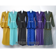 KEBAYA PEPLUM EMBOS🔥 Kurung Peplum Kembang Baju Kurung Moss Crepe