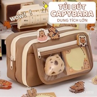 Fs Cute Capbara Pencil Bag Large Capacity, For Students To Store School Supplies Stationery