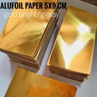 Aluminum Foil Paper BRIGHT gold glossy size 5x9 cm